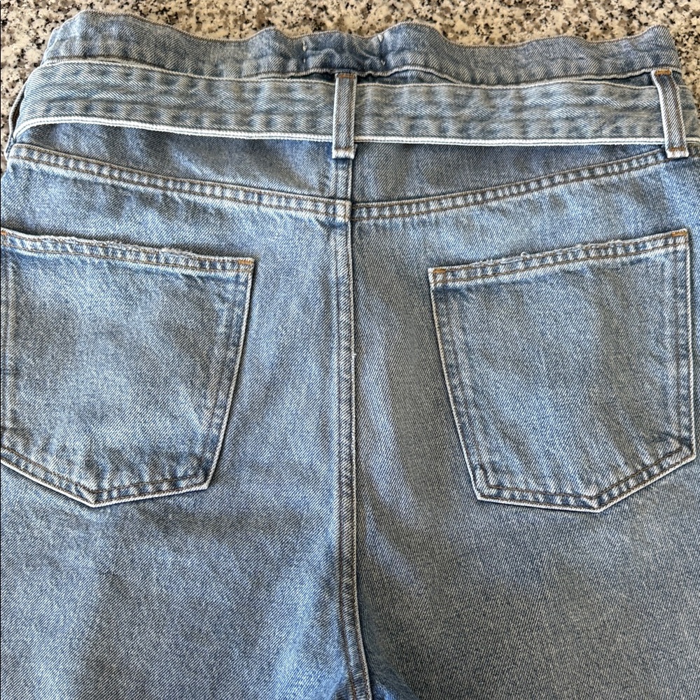 Agolde 90’s Reworked Paper-bag Belted High Waist Denim Shorts Light Wash Sz 27 - Picture 12 of 12